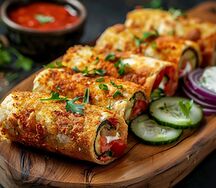 Жареная шаурма с овощами