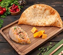 Чебурек с красной рыбой и сыром