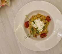 Феттуччине с индейкой и белыми грибами