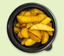 Картофельные дольки с белым соусом