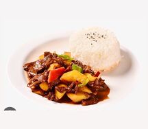 Жареная говядина с рисом