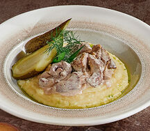 Бефстроганов с мраморной говядиной