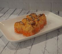 Запеченный с креветками