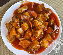 Баклажаны кусочками в кисло-сладком соусе