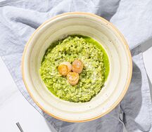 Ризотто с гребешком и песто 