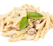 Паста с курицей и грибами