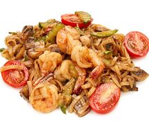 Wok с тигровой креветкой