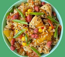 Рис с курицей и ананасом