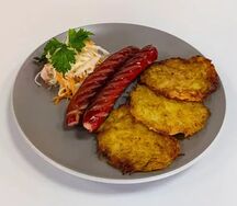 Драники с колбасками
