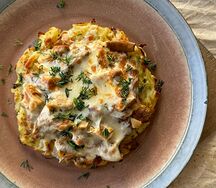Драник с курицей и лисичками