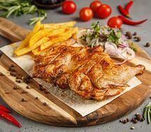 Перепелка на углях с картошкой фри