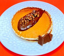 Оладушки с Нутеллой и грецким орехом