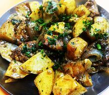 Жареный картофель с мясом