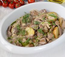 Говядина с лесными грибами