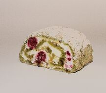 Рулет меренговый Фисташковый с малиной