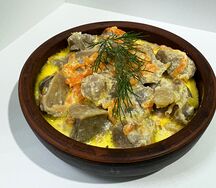 Желудочки индейки в сливочном соусе 