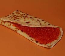 Блин с красной икрой