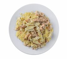С семгой и креветками