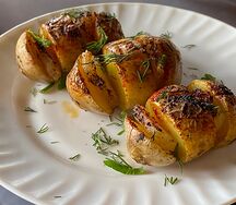 Картофель с курдюком на мангале