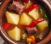 Гуза шурпа в горшочке из баранины