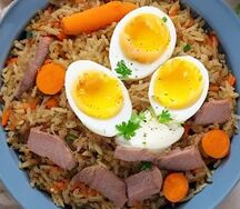 Плов по хански с казы и яйцом