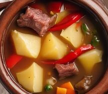 Гуза шурпа в горшочке из говядины
