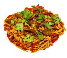 Вок по-китайски с Курицей лапша удон
