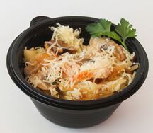 Паста с курицей и грибами