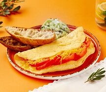 Омлет с сыром и томатами