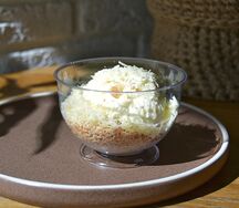 Ганаш с грушей и сыром пармезан