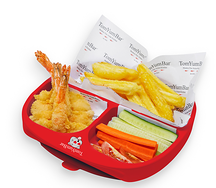 Bento-box с креветками и картофелем фри