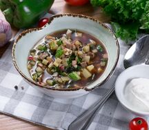 Окрошка с ветчиной