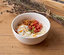 Трюфельная овсянка с чоризо