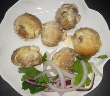 Шашлык из грибов на углях 