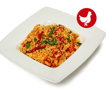 Тяхан с курицей и овощами