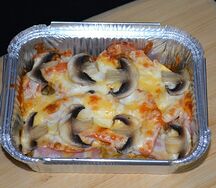 Касалетка по-русски с ветчиной и грибами