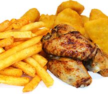 Комбо крылья + наггетсы + фри 120 гр