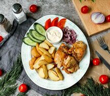 Комплексный обед с куриным шашлыком