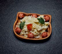 Макарошки со сливками и молочной сосиской