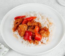 Рис басмати с курицей в кисло-сладком соусе