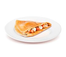 Блин с брынзой и помидорами
