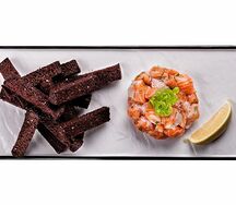 Брюшки сёмги с чесночными гренками