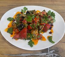 Салат с хрустящими баклажанами
