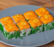Запеченный с тунцом и укропом