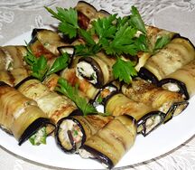 Рулетики из баклажанов