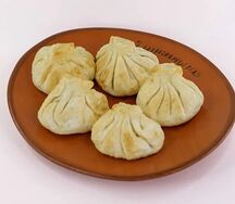 Жареные хинкали с бараниной