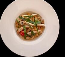 Тальятелле с индейкой и грибами 