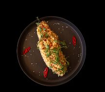 Паста орзо с копчёным лососем