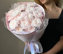 5 розовых кружевных хризантем
