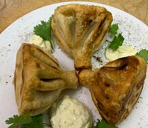 Жареные хинкали с говядиной и свининой